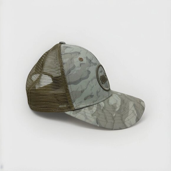 NEW Vineyard Vines Camo Whale Dot Performance Trucker Hat Khaki One Size NWOT - Picture 5 of 10